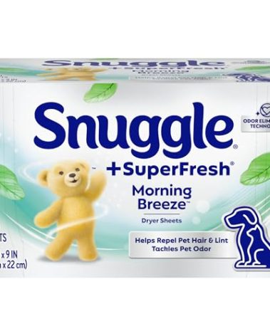 Snuggle Plus SuperFresh Fabric Softener Dryer Sheets with Static Control and Odor Eliminating Technology, Original, 200 Count