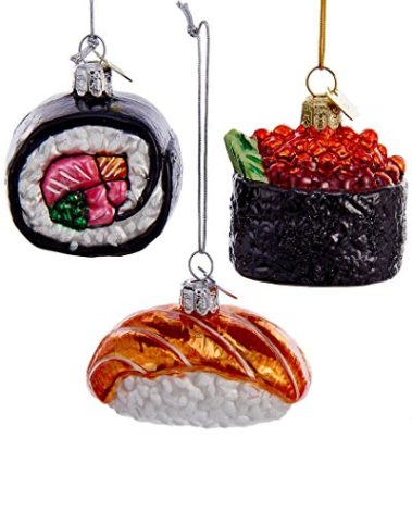 Kurt S. Adler Noble Gems™ Sushi Glass Ornaments, 3 Assorted,Christmas