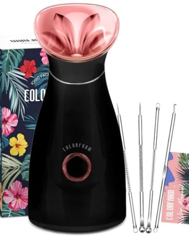 Colorfarm Facial Steamer Nano Ionic: Face Steamer Deep Cleaning Unclogs Pores - Humidifier Warm Hot Mist Home Sauna Spa for Women Men Sinuses Moisturizing