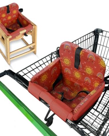 Shopping Cart Cover for Baby, High Chair Cover, Grocery Cart Cover, Cart Seat Cover for Baby, Shopping Cart Seat (Sun Rainbows)