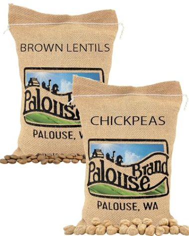 Palouse Brand Certified Glyphosate Residue Free Chickpeas and Brown Lentils | 10 LBS Total | Family Farmed in Washington State | Non-GMO Project Verified | Kosher | Field Traced (5 Pound, Pack of 2)