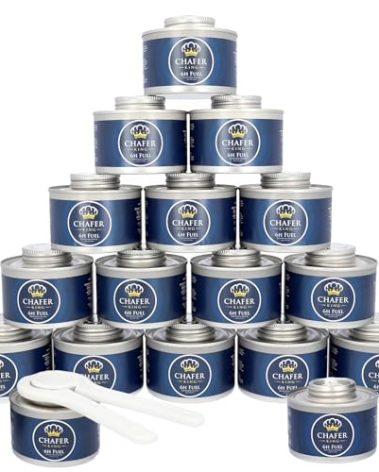 Chafer King - 15 Pack (for Price of 12) - 6 Hour Chafing Fuel Cans, Food Warmers for Parties, Chafing Dish, Buffet Set,