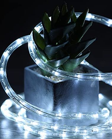 Tuanchuanrp 10Ft LED Rope Lights,LED Strip Lights Waterproof for Indoor/Outdoor,Eaves,Backyards Garden,Bedroom,Party,Decorative Lighting(Cold White)