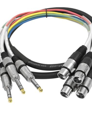 Seismic Audio - SAXT-4x5F - 4 Channel 1/4" TRS to XLR Female Snake Cable - 5 Feet Long - Serviceable Ends - Pro Audio Effects Snake for Live Live, Recording, Studios, and Gigs - Patch, Amp, Mixer,