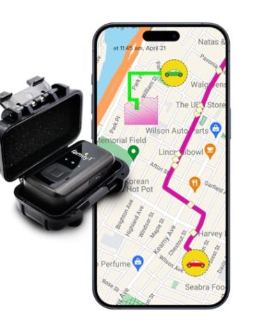 Family1st GPS Tracker Device for Vehicles, Cars, Loved Ones, Up to 30 Day Battery with Waterproof Case Magnetic, Real-Time Tracking with App. Subscription Needed.