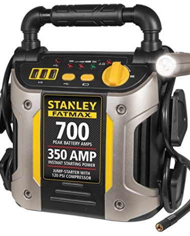 STANLEY J7CS 700 Peak Amp Automotive Jump Starter, Portable Power – Triple 15W USB Ports, 120 PSI Air Compressor