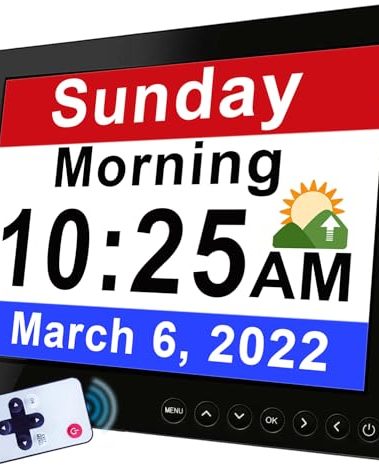 Véfaîî 30 Alarms Extra Large Digital Clock with Auto DST, 6 Display Modes, 20 Custom Reminders, 10-Level Auto Dimmer, AM/PM- Perfect Organizer for Home & School
