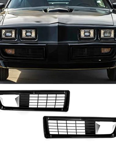 AMSRPAC Front Bumper Grille Cover,Front Lower Bumper Grill Cover Replacement compatible with Pontiac Firebird Trans Am 1979 1980 1981,Black 2PCS