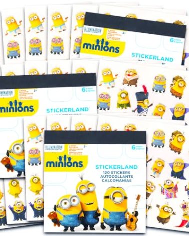 Despicable Me Minions Stickers Party Favor Pack - 360 Stickers, 18 Sticker Sheets, 3 Sticker Packs (Party Supplies)