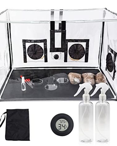 Large Still Air Box Mushroom Mycology Fume Hood Propagation StationsGrow Kit Mushroom Grow Bags Your Monotub Kit Mushroom Planting BagTent for Spores Horticulture Supplies (31.5 * 20.5 * 20.5inch)