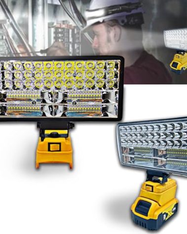 Cordless LED Work Light for Dewalt 20V Battery，90W 5400LM Wide Beam Flood Light with Two USB Charging Port Flashlight for Emergency,Workshop,Garage.(No Battery)