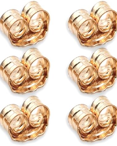 COOLJOY 14K Gold Earring Backs Ear Locking 6 Piece for Stud Ear Rings 3 Pairs
