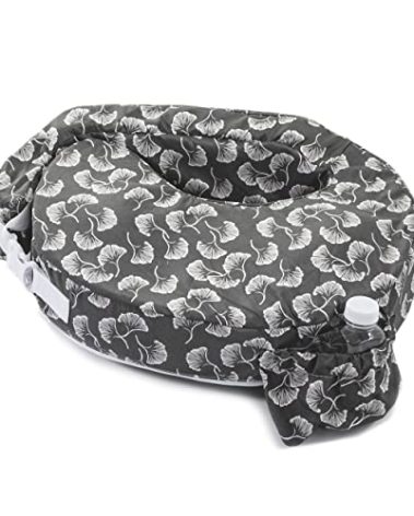 My Brest Friend Original Nursing Pillow Enhanced Ergonomics Essential Breastfeeding Pillow Support For Mom & Baby W/ Convenient Side Pocket, Double Straps & Slipcover, Grey Flowing Fans