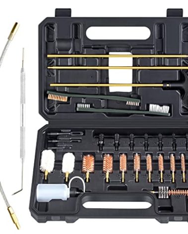 Bore Baby Gun Cleaning Kit Universal Supplies for Rifle Pistol Shotgun with Portable Carrying Case for 12Ga 20Ga .22 5.56mm .223 Chamber .243/6MM .270/284 .30/308 357/38 9MM .40 .45