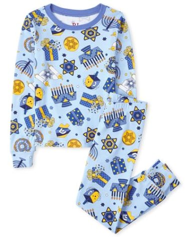 The Children's Place baby girls Family Matching Christmas Holiday Sets, Snug Fit 100% Cotton, Adult, Big Kid, Toddler, Pajama Set, Hanukkah, 10 US