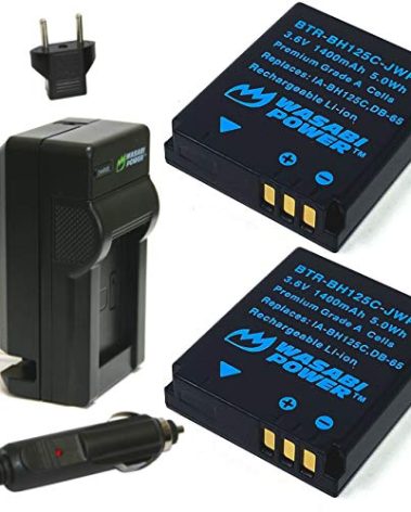 Wasabi Power Battery (2-Pack) and Charger for Ricoh DB-65 and Ricoh G700, G700SE, G600, GR, GR Digital, GR Digital II, GR Digital III, GR Digital IV, GX100, GX200, Caplio R3, R4, R5, R30