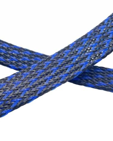 25Ft-1/4inch PET Expandable Braided Wire Sleeving,Wire Loom Cable Sleeve for TV,Computer,Home Theater,Automotive,Home Industrial,Electrical Wires,Chemical,Protect Cat from Chewing Cords,BlackBlue