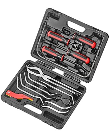 Kauplus Brake Service Kit, 14-Piece Professional Drum Brake Tool Set w/Brake Lining Gauge…