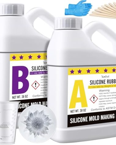 Silicone Mold Making Kit - 76oz Elastic Liquid Silicone Rubber for Making Silicone Mold, Casting - Fast Cured Translucent 18A Molding Silicone for DIY Resin Molds, Candle Molds, Soap Mold, Crafts