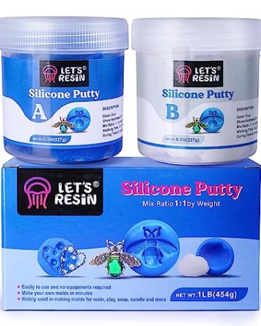 LET'S RESIN Silicone Putty, 1LB/40A Mold Making Kit, Non-Toxic, Strong & Flexible, Easy 1:1 Mixing Ratio for Reusable Silicone Molds, Resin, Soap