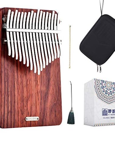 LingTing Kalimba 17 keys Thumb Piano Mbira Finger Piano Gift for Kids Adult Beginners Professional（LT-K17A,wind whisperer)
