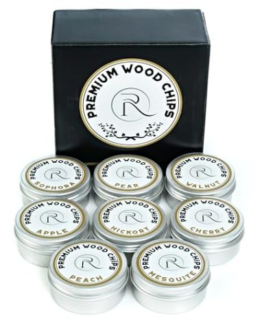 RONYX Wood Chips for Cocktail Smoker – 8 Flavors Smoker Wood Chips Variety Pack – All-Natural Smocking Wood Chips for Whiskey, Bourbon, Scotch - Smoking Wood Chips Cocktail Smoker