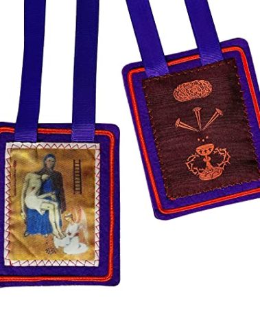 Scapulars Catholic,Purple Scapular of Benediction and Protection, Scapular of Marie Julie Jahenny, Escapularios Catolicos, Handmade Scapulars Catholic Necklace Gift for Church Religious Decor