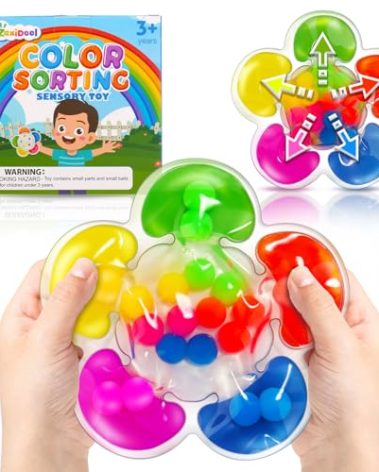 Color Sorting Toys Sensory Toys, Fine Motor Skills Game for Toddlers, Color Matching Toy Preschool Learning Activities Educational Calm Down Montessori Toy for Kids Boys Girls Ages 1 2 3 As Gifts