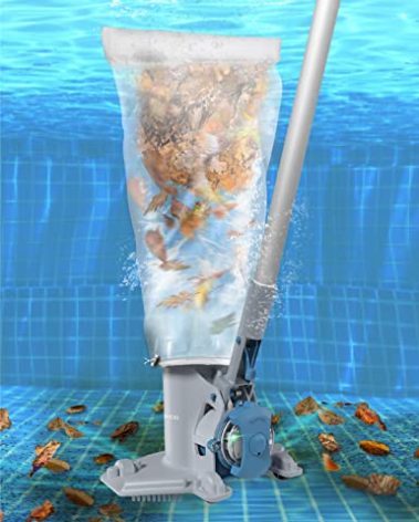 KOKIDO Rechargeable Medium Duty Pool Leaf Vacuum Cleaner with Pole, Runs 75-Mins, for Pool Closing, Oversized Debris Filter, for Debris and Leaves < 6 inches, for Inground and Above Ground Pools XV410