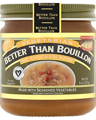 Better Than Bouillon Vegetarian No Chicken Base, Made with Seasoned Vegetables, Certified Vegan, Makes 9.5 Quarts of Broth, 38 Servings, 8 OZ Jar (Pack of 1)