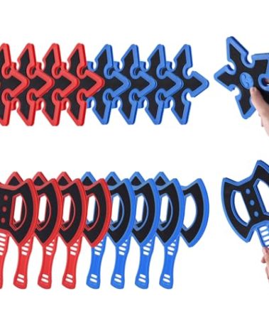 Throwing Axe for Axe Throwing Game for Backyard, Throwing Axe Set with Throwing Star for Outdoor Games, Durable and Fun for All Ages（8 Axes） (8 Axes+8 Stars)