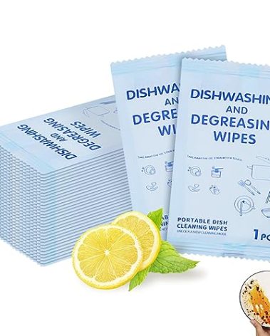 Hipruict Portable Cleaning Wipes, 100 Count Dish Soap Disposable Wipes, Individually Wrapped Dish Wipe for Travel and Camping Quick Cleaningups
