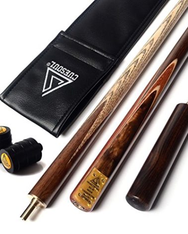 CUESOUL 3/4 Jointed Handcraft Snooker Cue 57 inch Packed in Leatherette Cue Bag