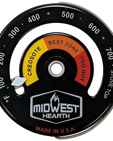 Midwest Hearth Wood Stove Thermometer - Magnetic Stove Top Meter (Made in USA)