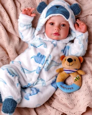 BABESIDE Lifelike Reborn Baby Dolls Boy, 20 Inch Realistic Doll for Boy Newborn Real Life Poseable Soft Vinyl and Cloth Body Baby Dolls with Clothes and Toy Gift for Kids Age 3+