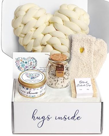 Sympathy Gift Baskets - Condolences Gift Basket for Loss of Loved One/Mom/Dad/Husband - Bereavement Grief Gifts - Sorry for Your Loss Grieving Care Package Gift Box for Women Men Friend (Ivory Pillow)