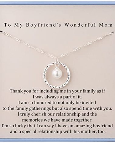 Burning Love To My Boyfriend's Mom Necklace Sterling Silver Necklace Gifts for Boyfriends Mom Mothers Day Gifts