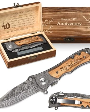 GiveGreatGift 10 Years Anniversary Keepsake for Him Gifts, 10th Wedding Anniversary for Men, Tenth Tin Aluminum Anniversary Marriage Presents for Husband