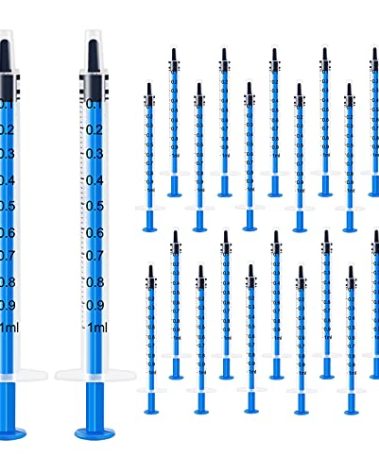 24 Pack 1ml Plastic Syringe with Measurement - Individually Sealed for Oral, Dental, Lab, Plant Hydroponic, Pet Use
