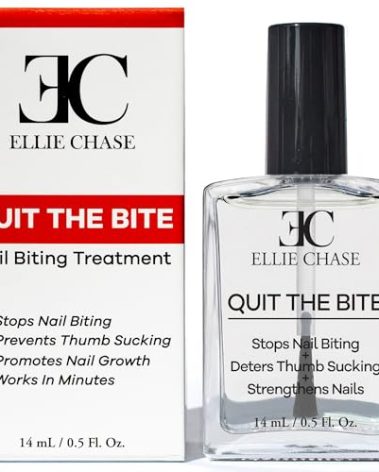 Ellie Chase Stop Nail Biting Deterrent Treatment Polish Extra Bitter Taste 0.5 Oz | Stop Putting Fingers In Your Mouth | Safe For Adults & Kids | Helps Nail Growth Made in USA | DBP Free, TPHP Free