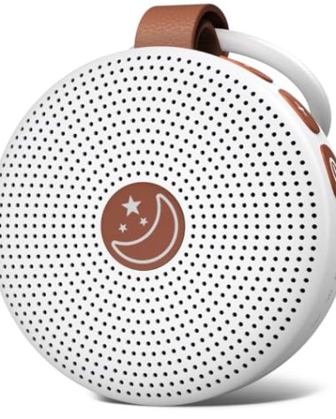 Mini Sound Machine Portable Baby White Noise Machine Brown Noise Machine 30 Soothing Sounds for Kids Adults Auto-Off Timer 32 Volume Levels Battery Sleep Machine for Home Office Privacy