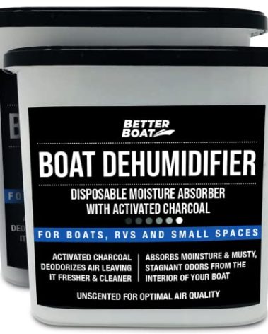 Moisture Absorber and Boat Dehumidifier, Charcoal Odor Remover for Damp Smell and Humidity, Unscented and Fragrance-Free, 2 Pack, Ideal for Basement, Closet, Home, RV, or Boating, No Refill Needed