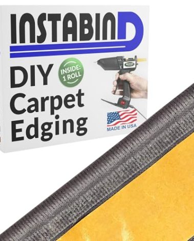 Instabind Carpet Binding - Regular Style, Rug Binding, Ideal for Area Rugs, Durable Hold, DIY Carpet Finishing Edge - Grey, 54 ft Rolls