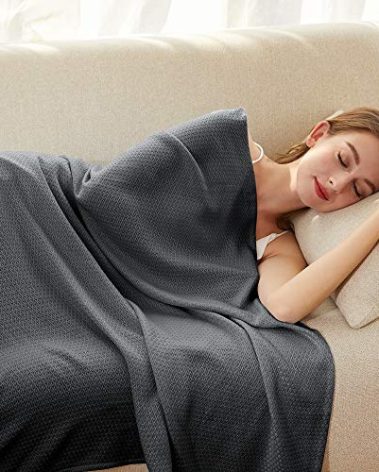 AmyHomie Cooling Blanket Queen Size, 100% Rayon Derived from Bamboo, Cool Summer Blanket for Hot Sleepers, Soft Comfy Lightweight Blankets for All Seasons(Dark Gray, 90×90in)