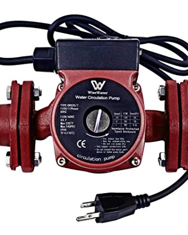 AB 110V 130W 13 GPM Hot Water Recirculating Pump, 3 Speed Switchable Circulator Pump with 1'' FNPT Flanges for Boiler, Solar Heater and Hydronic Radiant Heating, Red