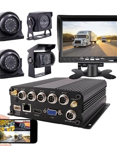 JOINLGO 4-CH WiFi GPS 1080P Truck Camera System Real-time Lopp Video Record Video, Remote View on APP/Web, Waterproof 120 Large View Angle Camera for Van RV Bus