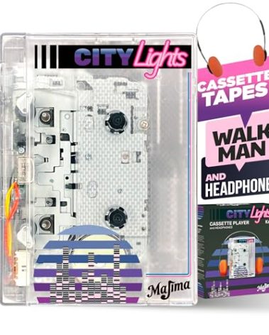 Bluetooth Cassette Player with FM Radio Transparent Portable Design Retro Audio Gift Supports USB Power or AA Batteries Wired Headphones Included Nostalgic Music Lovers Collectors 80s 90s Vibes Device