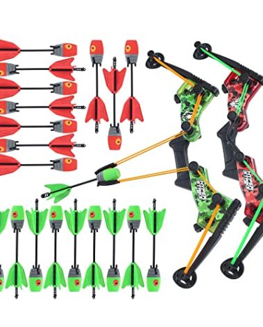 Zing HyperStrike Dominator Bow Battle Pack - 2 Dominator Bows, 20 Zonic Whistle Arrows, 2 Sets of Bungee Replacements, 2 Shoulder Straps and 4 Arrow Holders - Long Range Outdoor Play, Ages 14 and Up