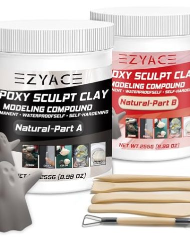 Epoxy Clay, Magic Epoxy Sculpt Clay, 2 Part Modeling Compound (A & B) of Magic Sculpt Epoxys Clays for Sculpting, Modeling, Building and Repairing, Epoxy Putty, Natural, 1 Pound