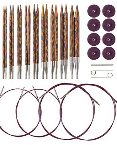 Knit Picks Options Wood Interchangeable Knitting Needle Set - US 4-11 (Rainbow)